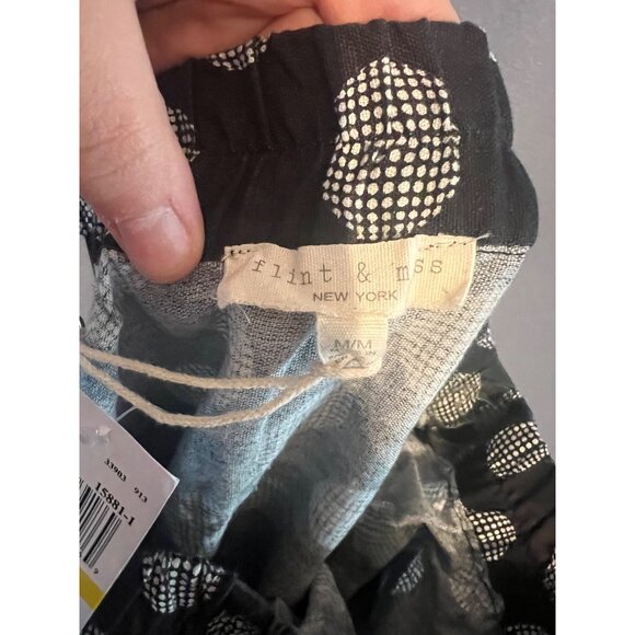 NWT Flint & Moss Skirt Sz Med Flared A-Line With Tie Black & White Polka Dots - Picture 6 of 7